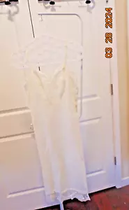 Vintage Van Raalte bianco foderato in pizzo nylon full slip zip laterale - donna taglia 34 - USA - Foto 1 di 7