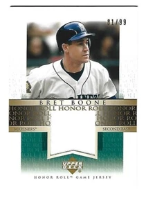 RARE 2002 UD HONOR ROLL BRET BOONE GOLD GAME JERSEY MINT+ 81 OF 99 MADE !!! - Picture 1 of 1