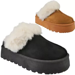 Zapatillas Botas Zapatos Damas Plataforma Exterior Piel Sintética Sin Cordones Forrados Mujer - Imagen 1 de 13