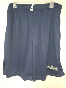 0725 SEATTLE SEAHAWKS Polyester Jersey SHORTS Pockets New NAVY - Picture 1 of 1