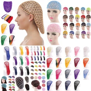 Turbante da donna a rete all'uncinetto rete per capelli rayon snood berretto fascia per capelli lunghi copri berretti - Foto 1 di 63
