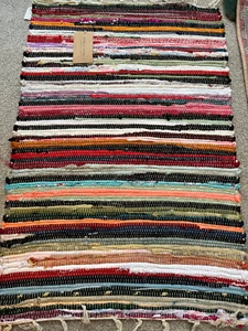 Chindi Rag Rug 100% Recycled Multi Coloured Fabrics Runner Handmade Floor Mat UK - Picture 1 of 4