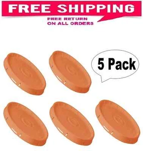 (5 Pack) Paint Bucket Lid, 5 Gallon Orange, Leak-Proof, Snap-On - Picture 1 of 2