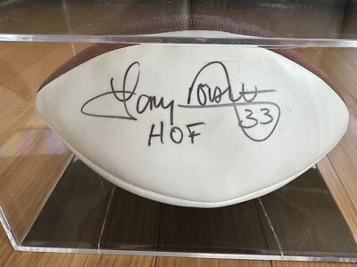Fútbol americano Wilson firmado por Tony Dorsett certificado de autenticidad JSA con inscripciones Salón de la fama y #33 Foto 1 de 4