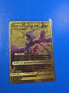 Mewtwo & Mew GX Premium Gold Foil Fan Art Vinyl Collector Pokemon 71/236 - Bild 1 von 2