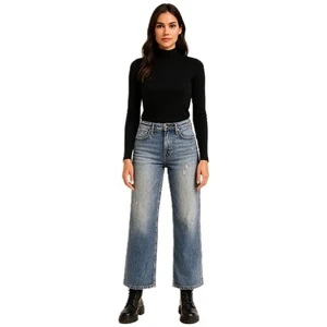 Risen Jeans Damen 11/30 High Rise Wide Leg Distressed Blue Denim 28" Schrittlänge - Bild 1 von 13