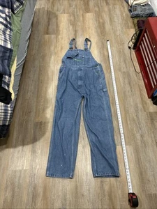 Key Imperial Overalls Mens Sz 40x32 Dark Blue Work Farm Trucker Bib Denim - Picture 1 of 16