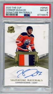 2020 The Cup CONNOR McDAVID /10 Auto Patch Signature Materials OILERS PSA 8 N102 - Picture 1 of 3