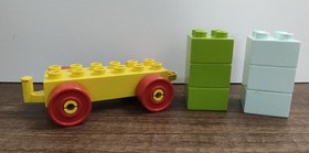 LEGO Duplo Train Car Flat Bed Vehicle Base 6x 2x2 Blocks Green Light Blue B8