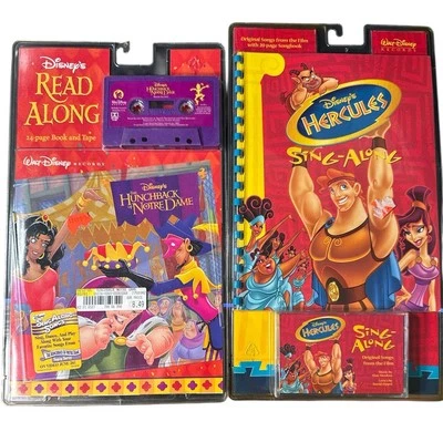 Lote de casete sellado de Disney - Hércules Sing-Along & Hunchback leer-along Foto 1 de 2
