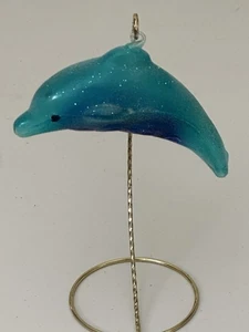 Radko BLUE DOLPHIN Transparent FROSTED Ornament 95-238-1  6" USED “A” - Picture 1 of 10