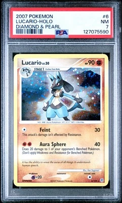 LUCARIO 2007 Pokémon Diamante y Perla Holo (Remolino) 6/130 - PSA 7 Foto 1 de 2