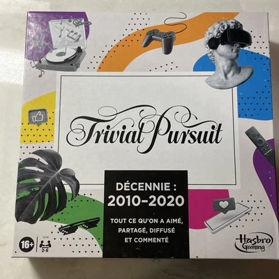 Trivial Pursuit Décennie 2010-2020 FRENCH EDITION 16+ Hasbro Gaming EUC - NEW - Image 1 of 4