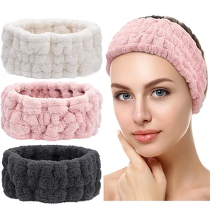 Diadema de spa de 3 piezas para mujer diadema de maquillaje facial diadema de tela de felpa suave diadema - Imagen 1 de 12