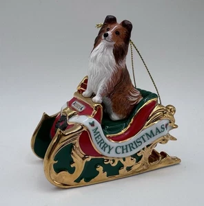 Danbury Mint Ornament Sheltie Hund Santa's Helper 2005 Christmas Holiday - Bild 1 von 10