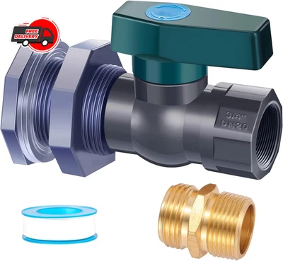 Kit de desviador de jardín de PVC para barril de lluvia y barril de agua de 3/4 pulgadas Foto 1 de 4