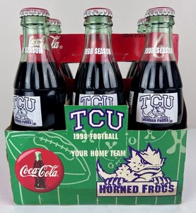 TCU Horned Frogs 1998 Sun Bowl Champs Coke Cola Bottle 6-pack - Picture 1 of 6
