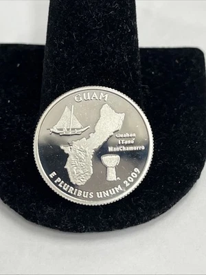 2009 S Guam 90% SILVER "PROOF" Territory Quarter US Mint - Image 1 of 2