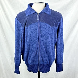 Vintage Herren Saint St Michael blau Acryl Strick Cord mit durchgehendem Reißverschluss 56 2XL - Bild 1 von 10