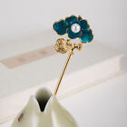 Burnt Blue Vintage Hairpin Classic Chinese Hair Stick Pins For Women Lotus L-bp
