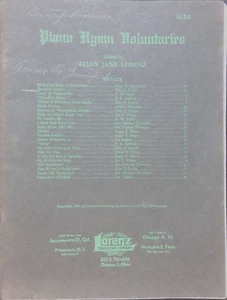 Piano Hymn Voluntaries Songbook Ellen Jane Lorenz Intermediate Solos Sacred - Picture 1 of 4