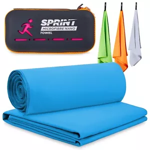 Microfibre Sports Towel for Gym Travel Swimming Hiking Beach Camping UK - Picture 1 of 37