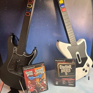 Guitar Hero SG Gibson Gitarre (PS2) & Kramer (keine Dongles) + GuitarHero I&II & 5 PS2 - Bild 1 von 17