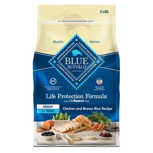 Blue Buffalo Senior Dry Dog Food, Chicken & Brown Rice, 5lbs. - Picture 1 of 10