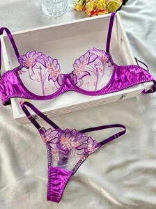 Violets in Bloom Panty & Bra Set - Picture 1 of 3