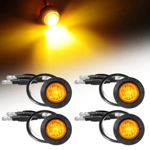 4 PCS 3/4” Round Clearance LED Light Front Rear Side Marker UTV Truck Trailer - Picture 1 of 10