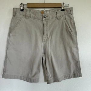 Carhartt Shorts Mens 34 Relaxed Fit Cargo Workwear Khaki Stone Cotton Canvas  - Picture 1 of 8