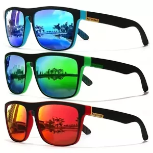 Square Polarized Sunglasses Men's Women Sports Driving UV400 Shade Glasses - Picture 1 of 20