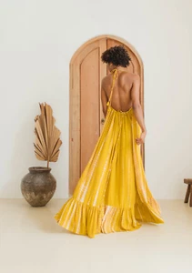 Womens Tie Dye Sleeveless Bohemian Maxi Tank Dress Holiday Beach Loose Sundress - Picture 1 of 10