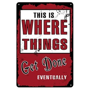 Funny Metal Garage Signs For Man Cave Shop Accessories, Wall Art Decor Gifts-... - Picture 1 of 7