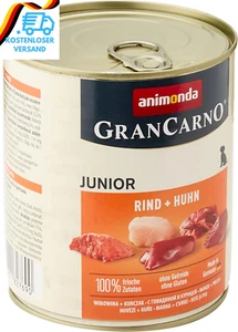 Grancarno Hunde Nassfutter Rind + Huhn (6 X 800 G), Welpenfutter Nass Ohne Getre - Bild 1 von 12