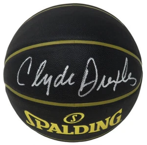 Clyde Drexler Signed Spalding Elevation Black NBA Basketball - SCHWARTZ COA - Picture 1 of 1