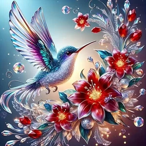 Hummingbird - 5D Diamond Painting Kit - DIY Diamond Art Kit, Full Drill Craft Se - Picture 1 of 6