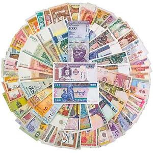100 Different Mix World Banknotes | 35+ Countries | Genuine Currency | UNC Notes