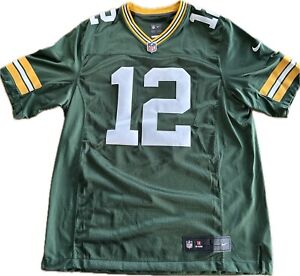 Nike NFL Aaron Rodgers STITCHED  Numbers Size Large Green Bay Packers #12 Jersey