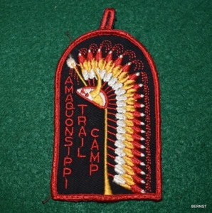 PFADFINDERLAGER PATCH - um 1960 AMAQUONSIPPI TRAIL CAMP - Bild 1 von 3