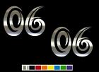 (2) 06 Six Tribal Number Vinyl Decal Set CUSTOM SIZE COLOR for CARS,TRUCK
