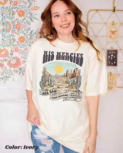 Christian Shirts Women Bible Verse Faith Based Tee His Mercies Are New - Picture 1 of 7