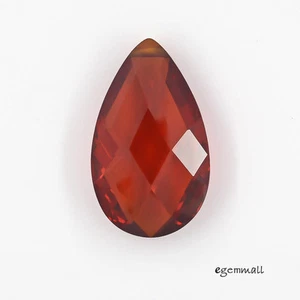 Cubic Zirconia Flat Pear Briolette Pendant Bead 12x20mm Garnet Red #96209 - Picture 1 of 2