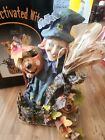 Vintage Motion Activated Witch Paper Mache Halloween Laugh Sound Lights Motion