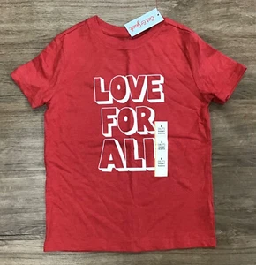 Boys’ Short Sleeve 'LOVE FOR ALL' Casual Pullover T-Shirt S (6/7) Heather Red - Picture 1 of 3