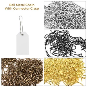 100pcs Keychain Tags Key Rings Adjustable Metal Ball Beaded Chain Connector - Picture 1 of 25