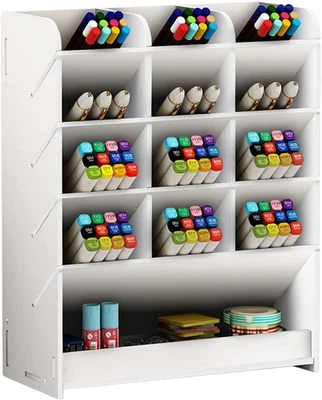 Portapenne Bianco Scatola Portaoggetti Multifunzionale Organizer Da Scrivania pe - Immagine 1 di 4