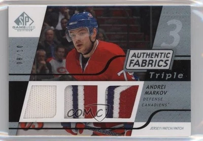 2008-09 SP Game Used Edition Platinum /10 Andrei Markov #3AF-AM Triple Patch - Image 1 of 2