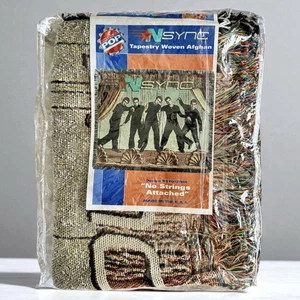 New NSYNC BOY BAND FRINGE THROW 45X60" BLANKET TAPESTRY 90s No Stings Attached - Picture 1 of 17
