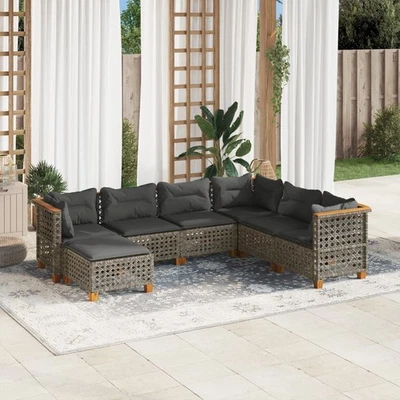 Vidaxl Gartenmöbel Sofa Garnitur Lounge Sitzgruppe 7-tlg. Grau Poly Rattan vidaX - Bild 1 von 4